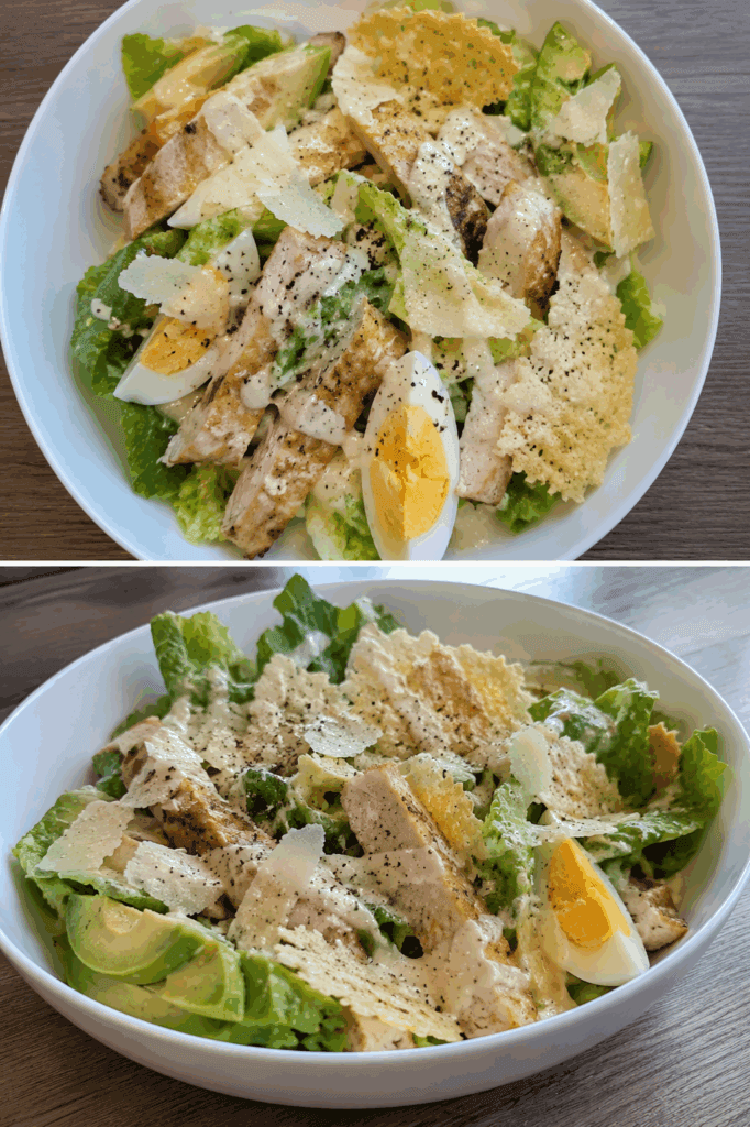 Questa Insalata Caesar keto è low carb, proteica e ricca di grassi buoni, perfetta per un pasto saziante a pranzo o a cena!