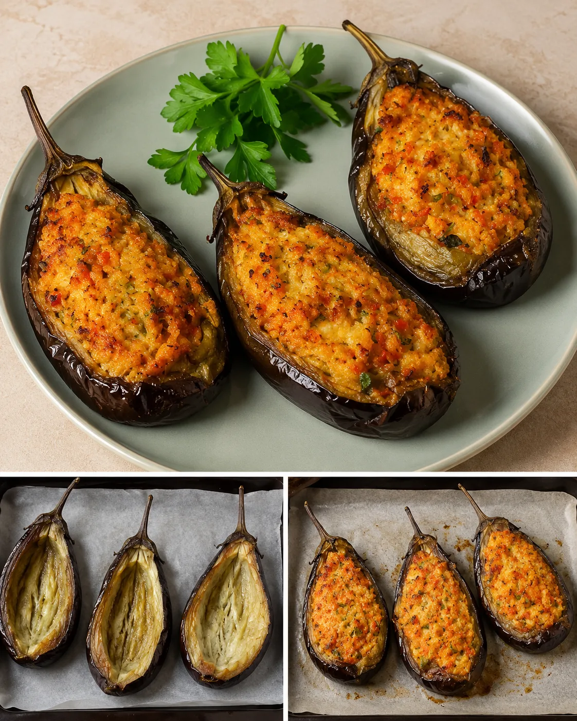 Stuffed aubergines