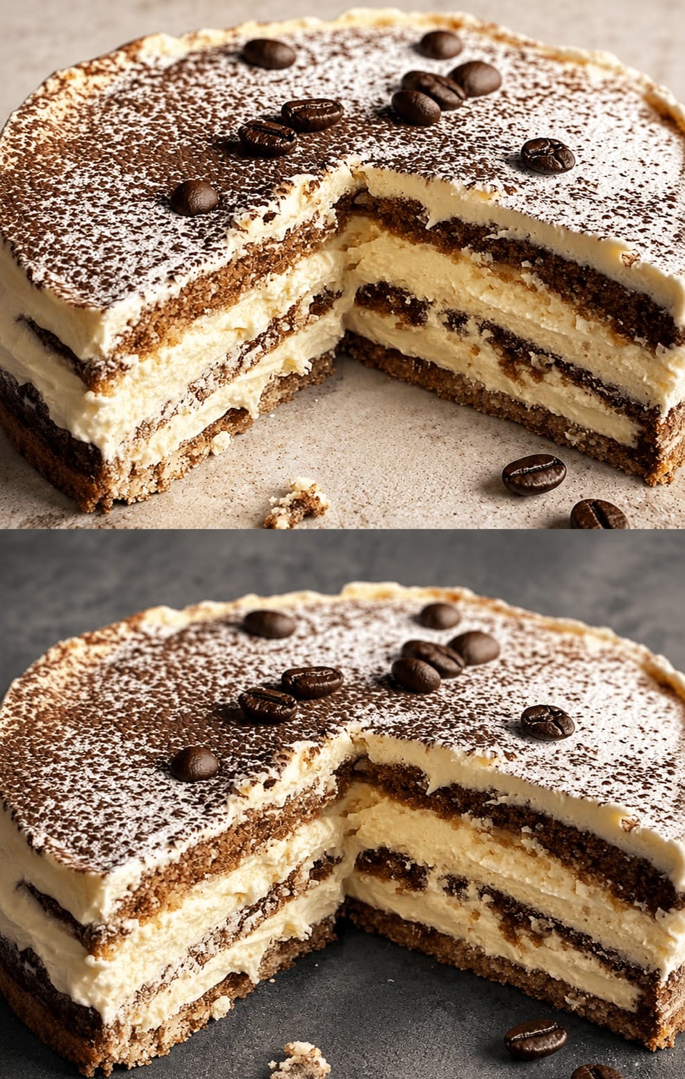 Torta fredda crema e caffè