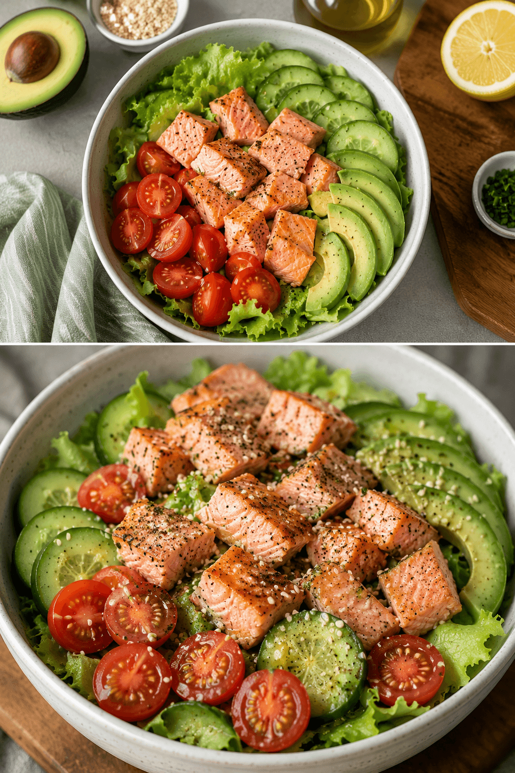 Bowl keto salmone e avocado