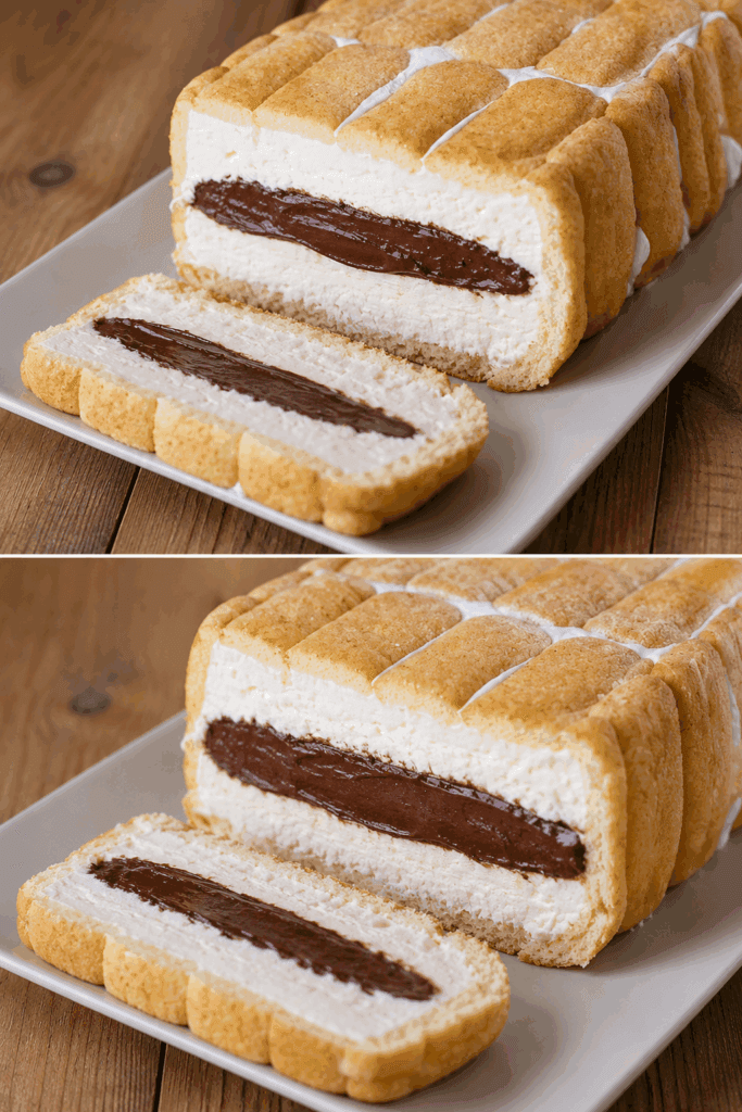 Ho rifatto la torta fredda con Pavesini e crema in versione più leggera perché sto a dieta, senza mascarpone e senza panna zuccherata ed è pure meglio