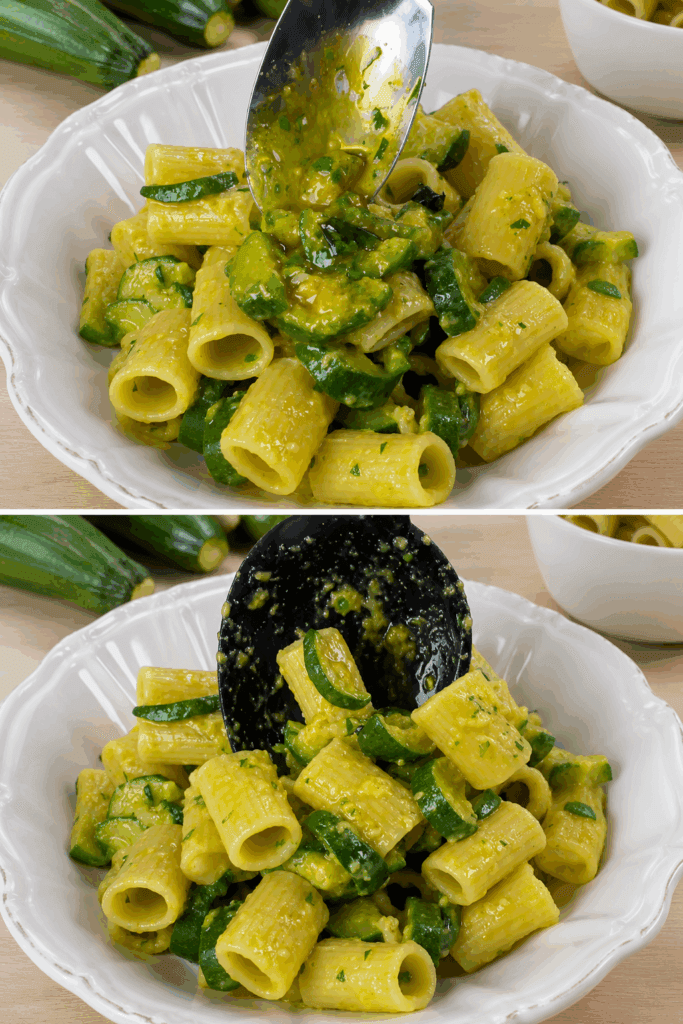 Ho cotto la pasta insieme alle zucchine veloce veloce e poi l’ho condita con un’emulsione di olio, erbe e spezie: mai venuta così buona!