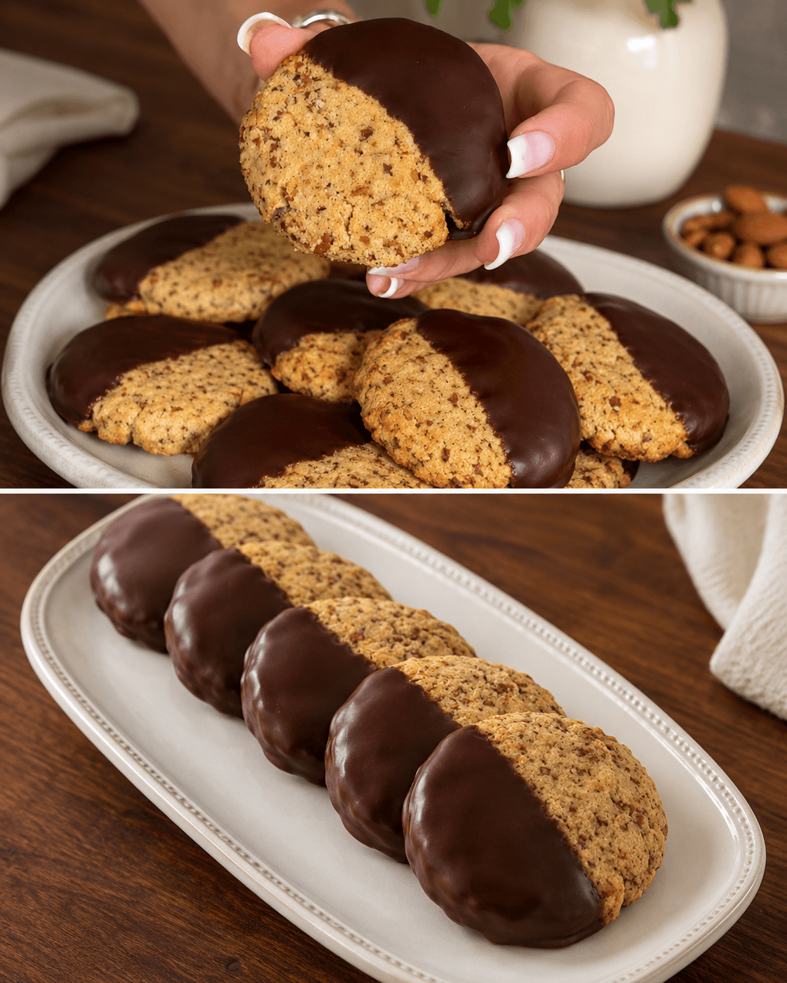 Biscotti mandorle, banana e cioccolato
