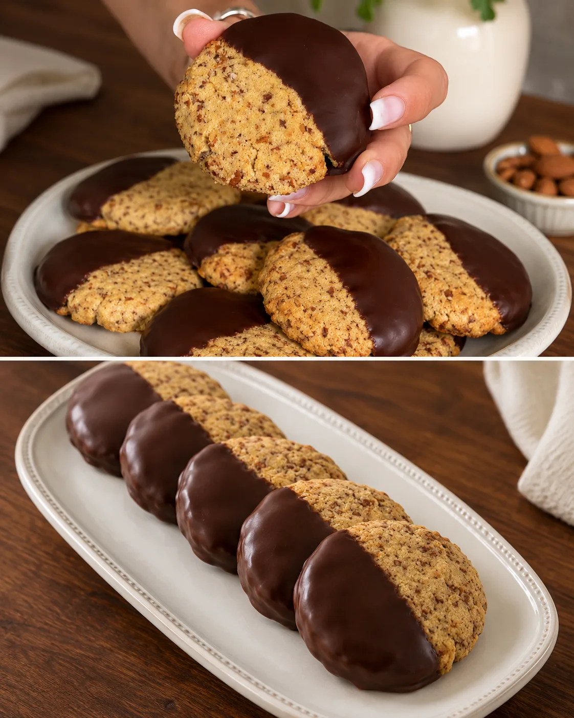 Biscotti mandorle, banana e cioccolato