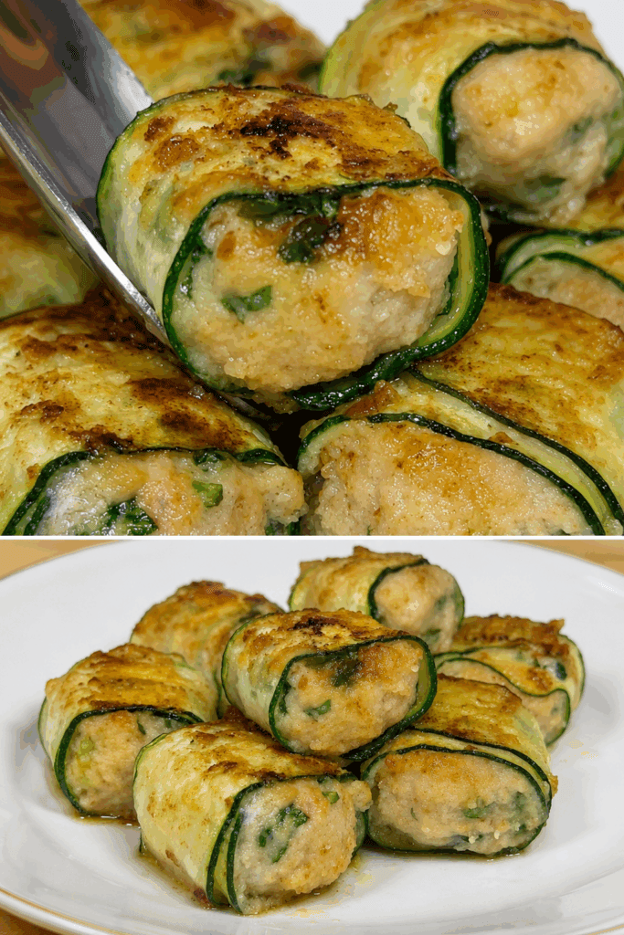 Queste zucchine ripiene di pollo sembrano piccole bombette, ma si fanno con pochi ingredienti e in padella: perfetti per cena!