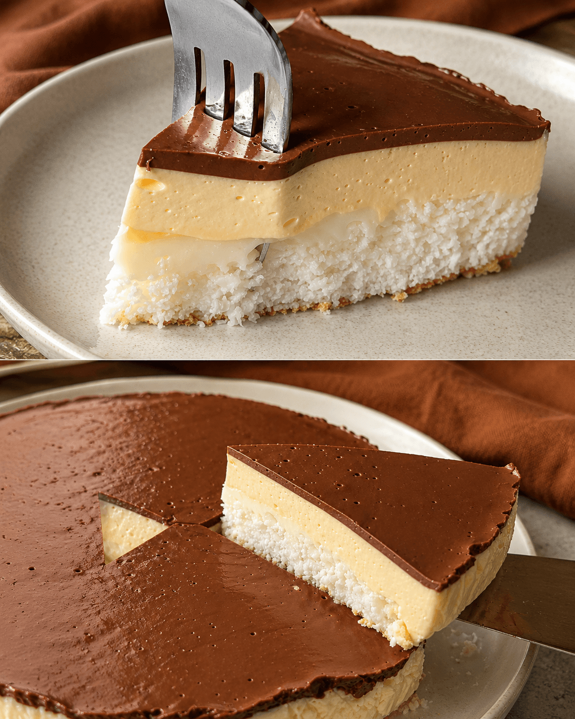 Torta fredda crema e cioccolato