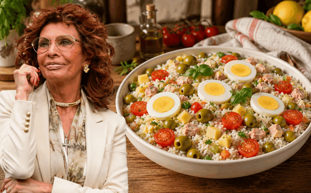 Ho provato finalmente l’insalata di riso di Sophia Loren: semplice, bella nutriente e saziante (e il giorno dopo è anche più buona)!