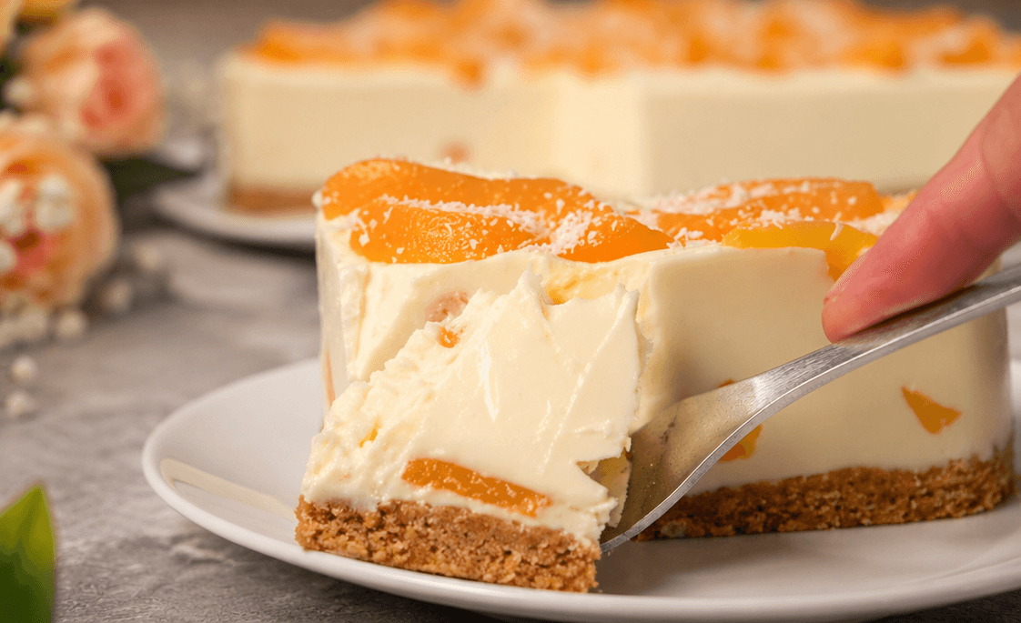 Cheesecake fredda alle pesche