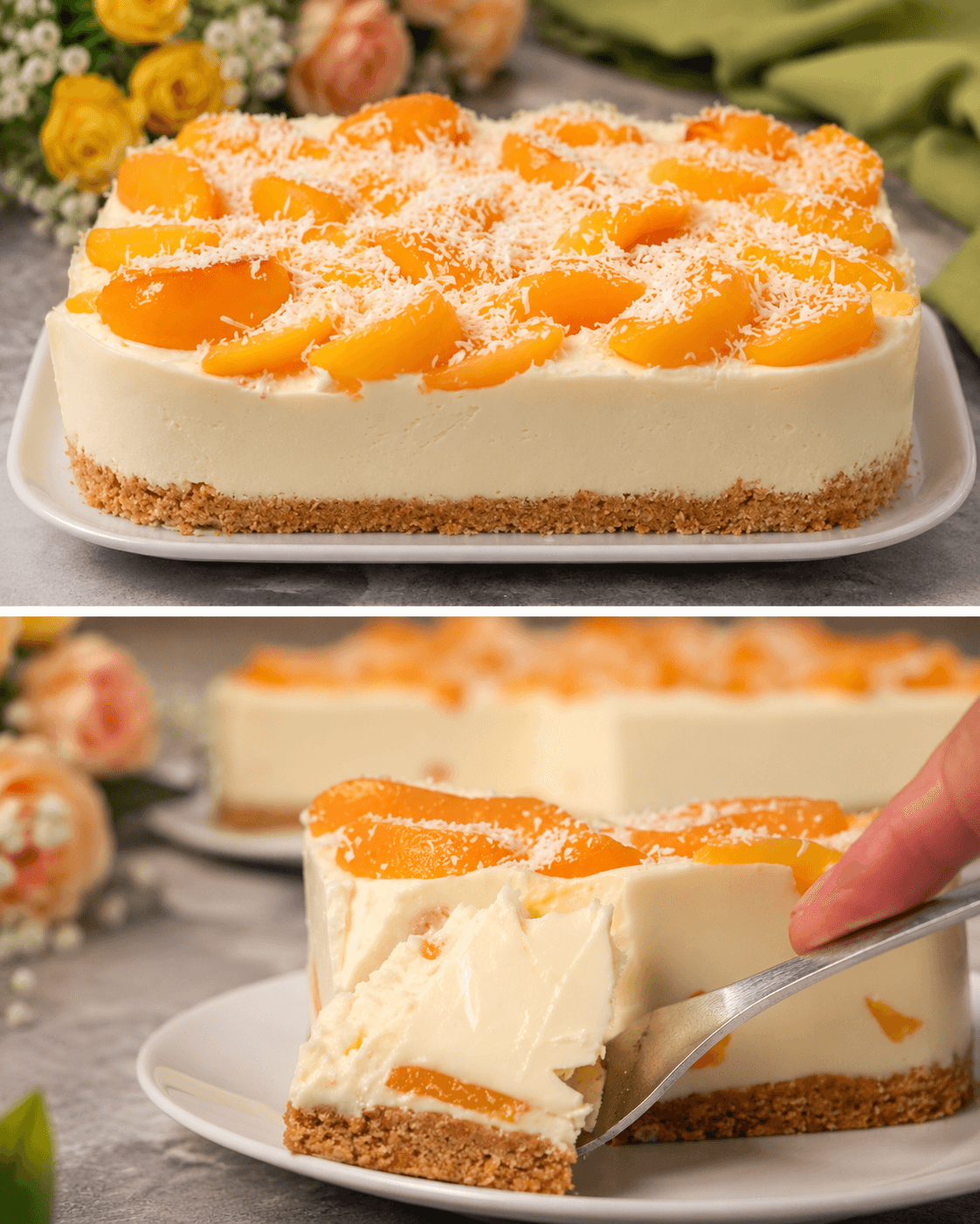 Cheesecake fredda alle pesche