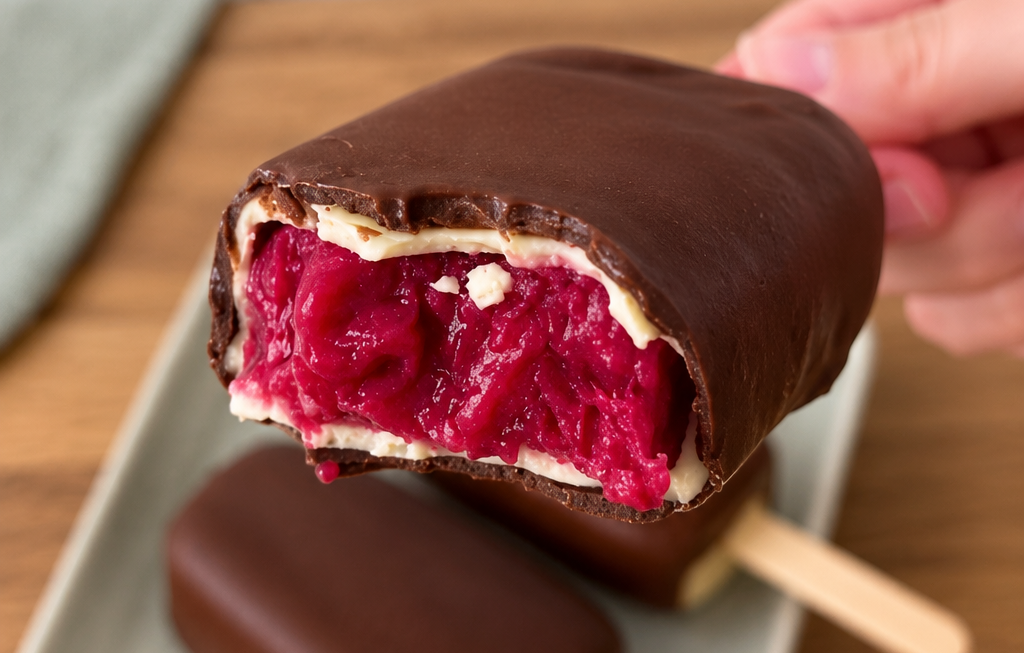 Gelato lampone e cioccolato