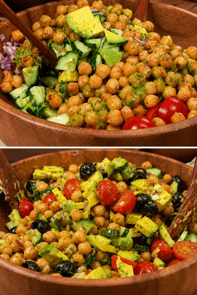 Questa insalata mediterranea di ceci è il mio piatto furbo quando voglio mangiare bene: fresca, completa e con circa 108 kcal per 100 g