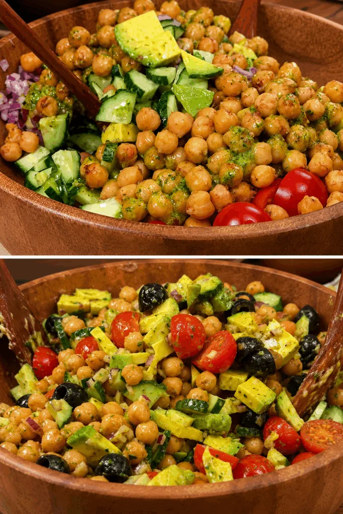 This Mediterranean chickpea salad is my go-to dish when I want to eat well: fresh, complete and with around 108 kcal per 100 g
