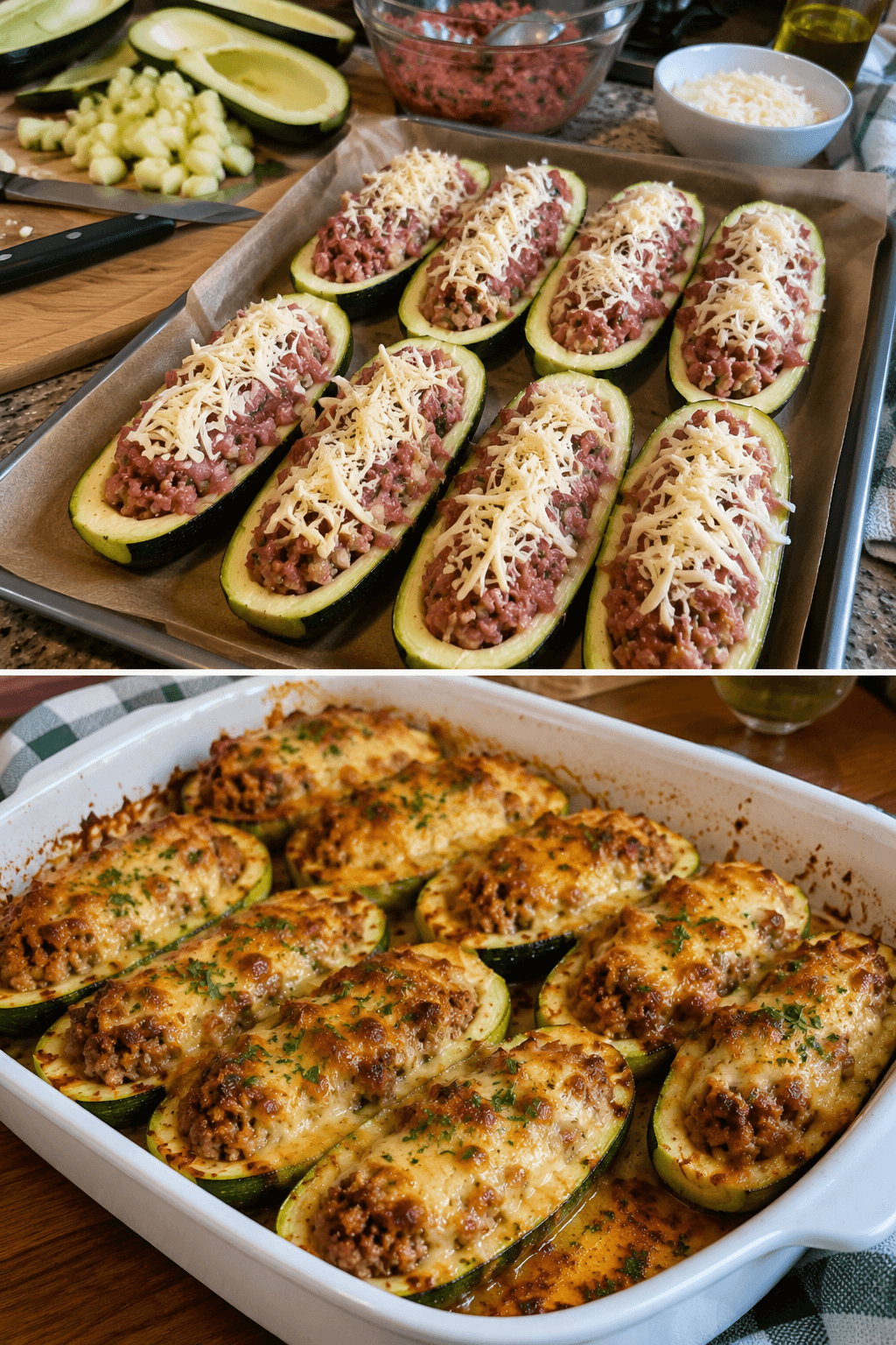 Zucchine ripiene di carne keto
