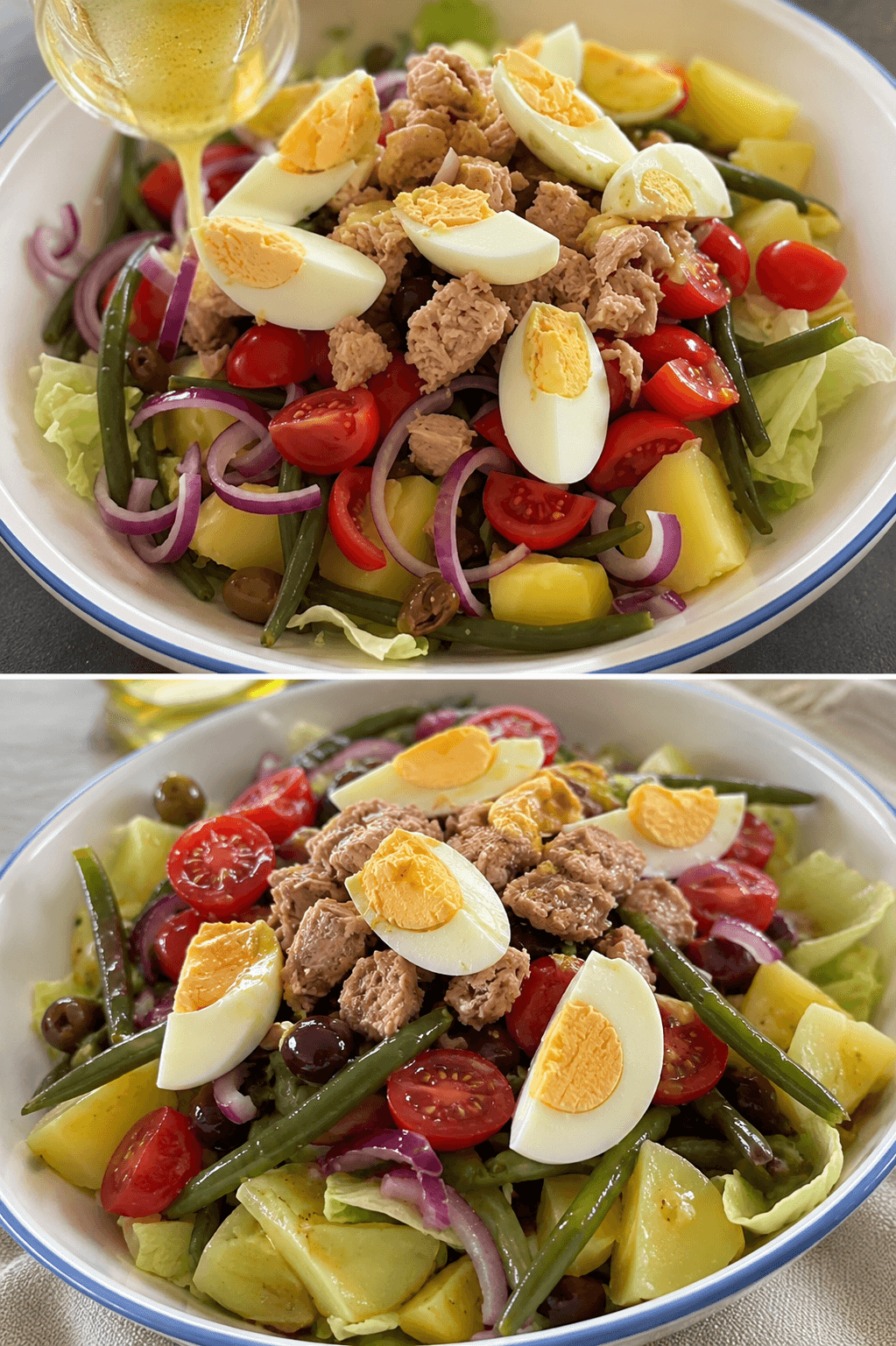 Insalata estiva con patate, tonno e uova