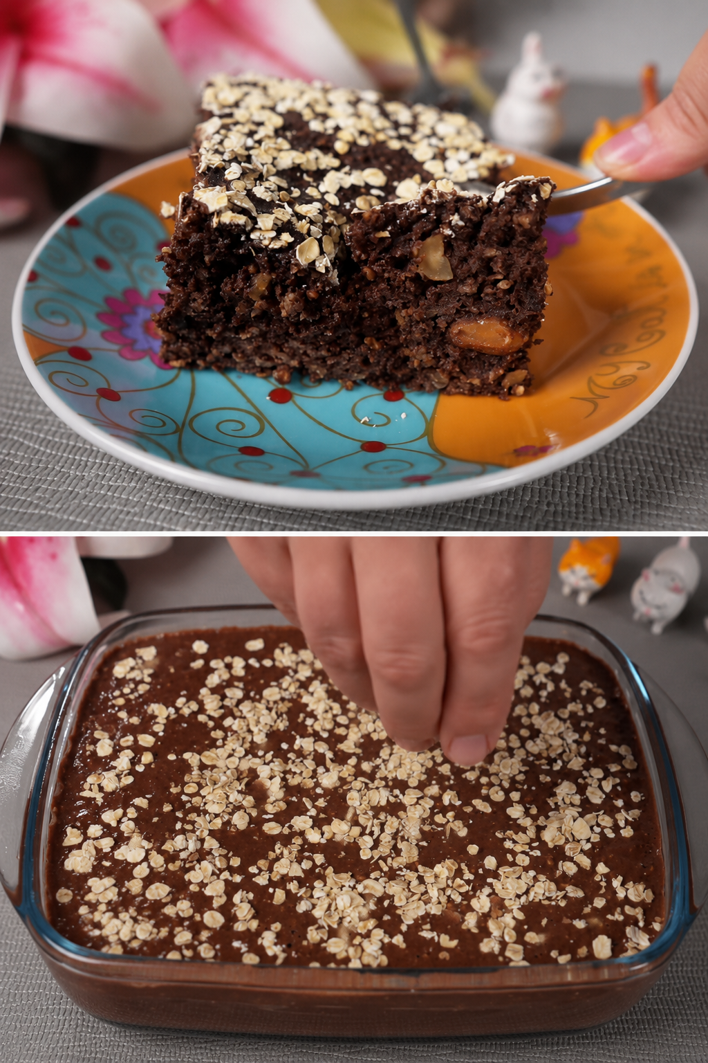 Torta di avena e cacao