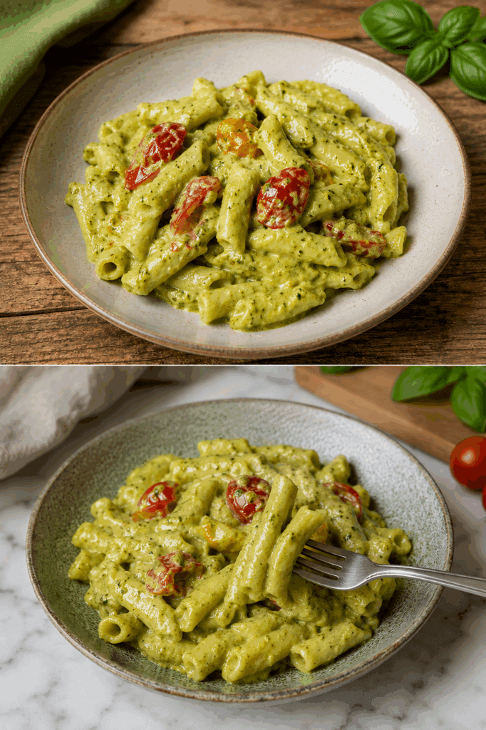 Questa pasta con crema di ricotta e basilico è facile, fresca, veloce e pronta in meno di 30 minuti: proprio perfetta per l’estate!