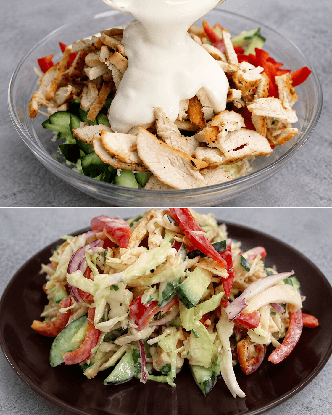 Insalata di pollo e verdure