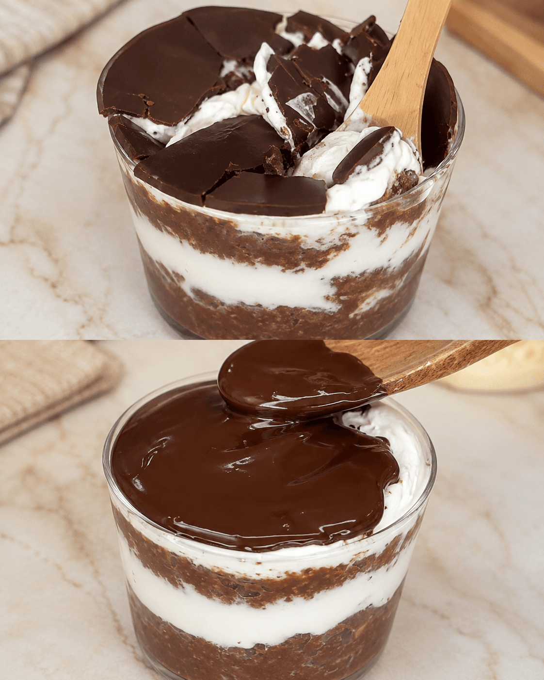 Dessert avena, yogurt e cioccolato