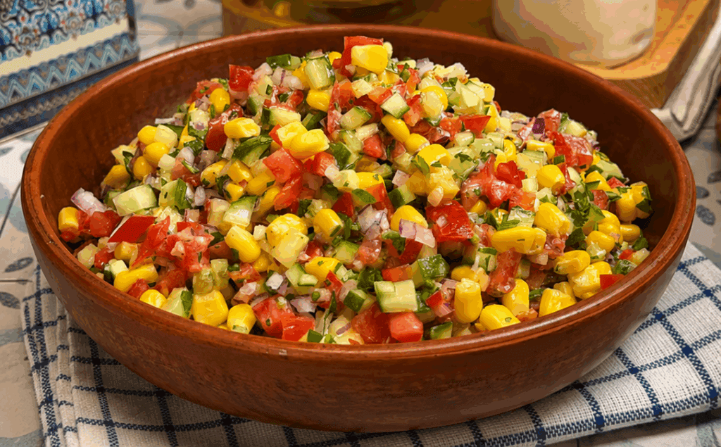Questa insalata estiva ha solo 100 kcal per 100 g e con questa salsa diventa bella cremosa, molto più buona della maionese!