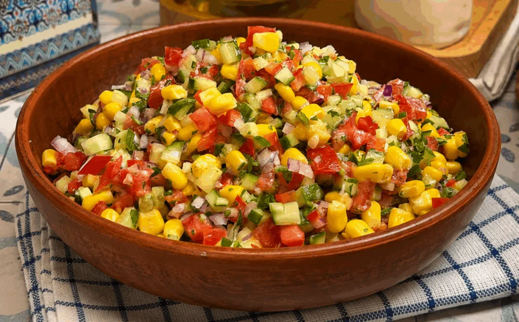 Questa insalata estiva ha solo 100 kcal per 100 g e con questa salsa diventa bella cremosa, molto più buona della maionese!