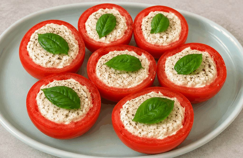 Questi pomodori freddi ripieni sono la mia cena furba d’estate: leggeri, cremosi e con una salsa tonnata senza maionese