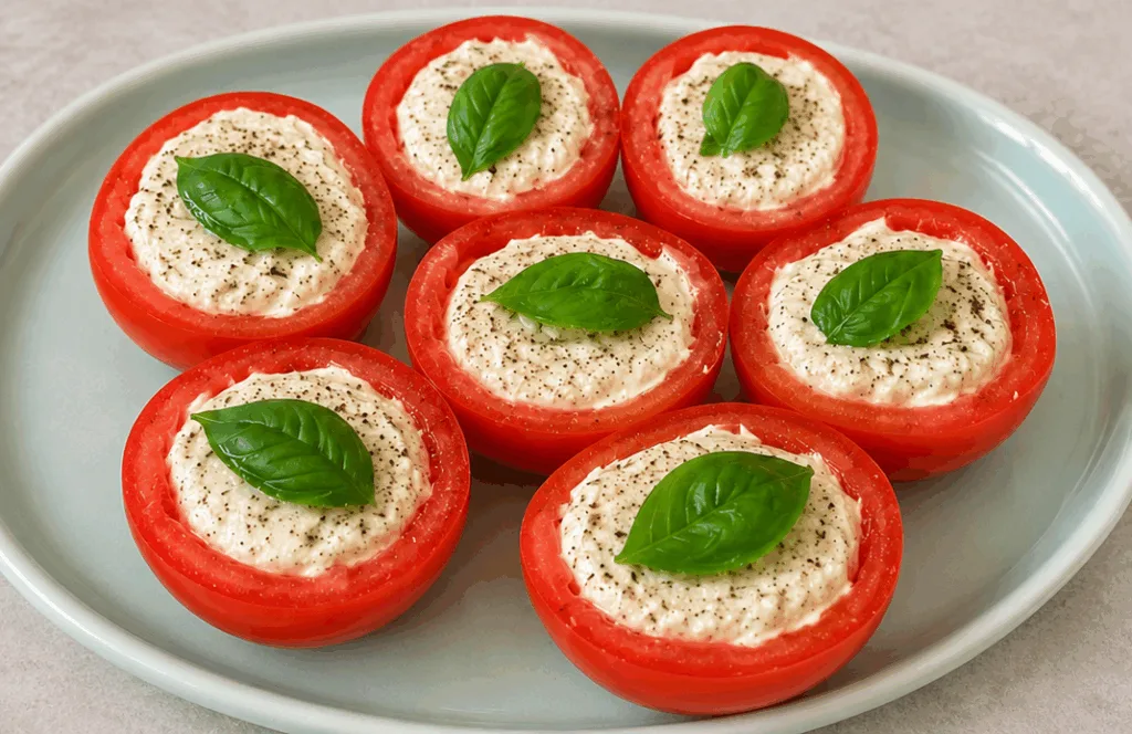 Questi pomodori freddi ripieni sono la mia cena furba d’estate: leggeri, cremosi e con una salsa tonnata senza maionese