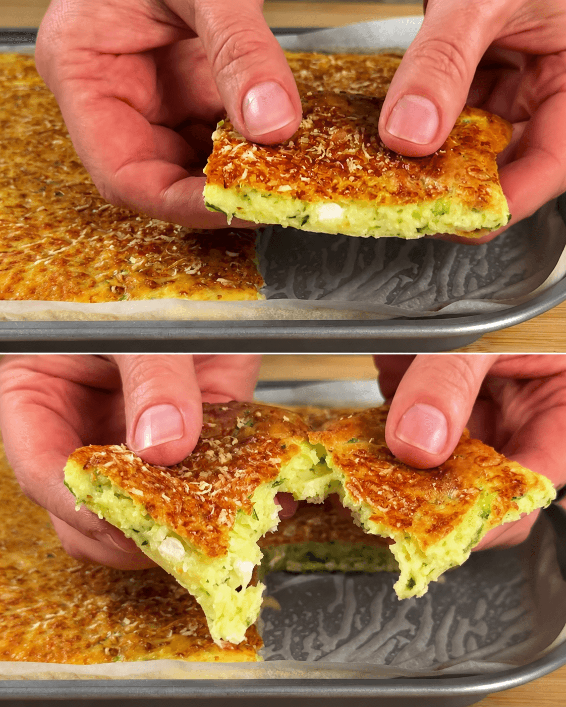 Torta furba di zucchine con feta e parmigiano