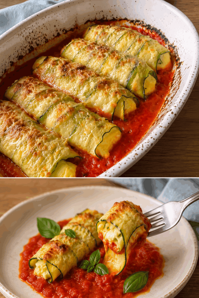 Sto a dieta e i cannelloni li faccio senza usare la pasta ma con zucchine e le farcisco con ricotta e basilico: sembrano cannelloni veri, ma molto più leggeri!