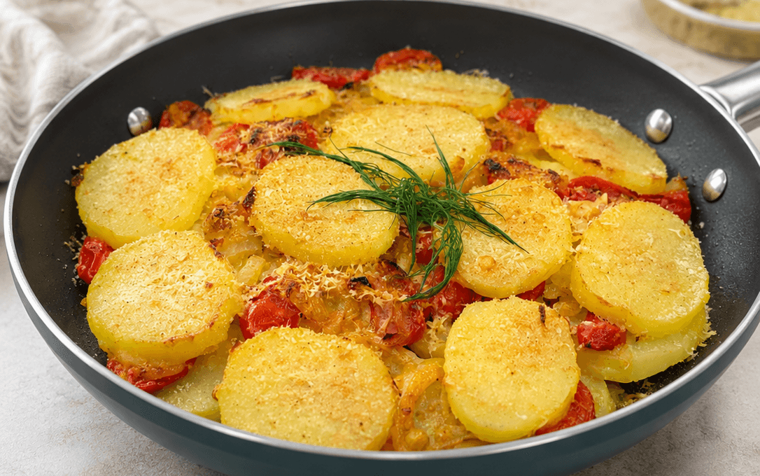 Torta di patate e pomodorini