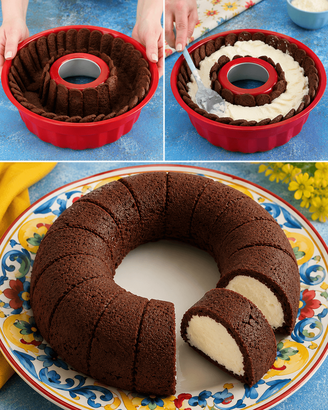 Ciambella di pavesini e crema