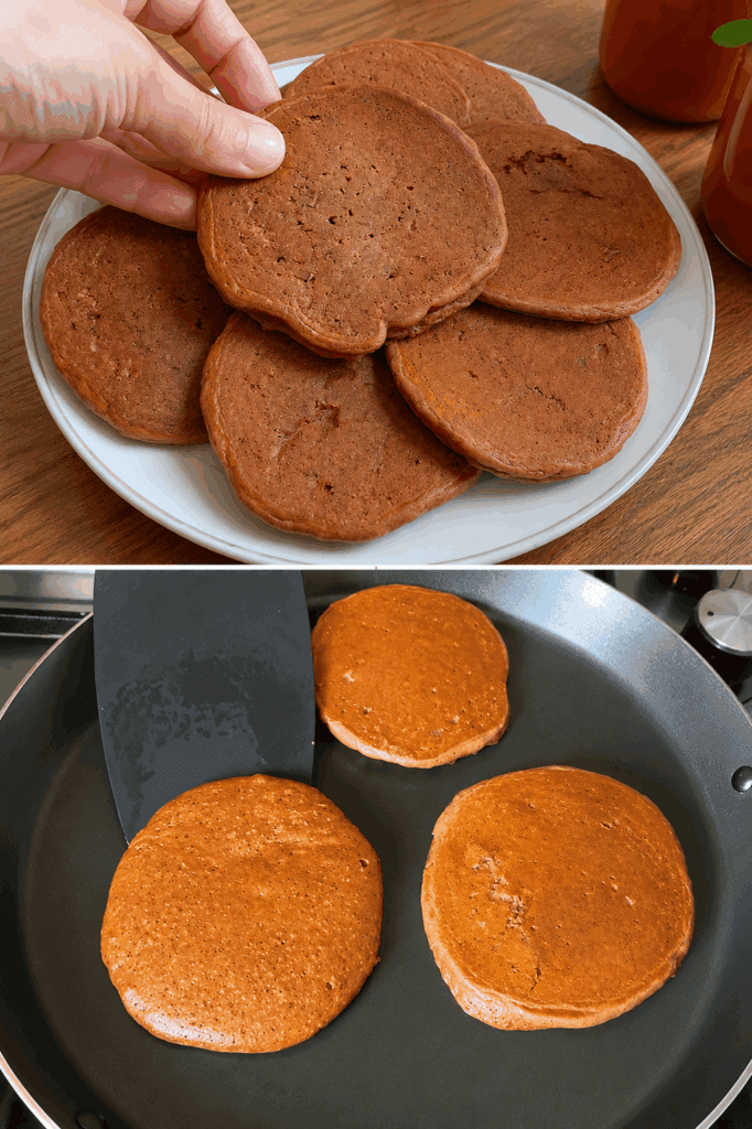 Niente farina e niente burro: quando voglio fare una buona colazione mi concedo questi pancake morbidi e super sazianti, vengono una meraviglia!