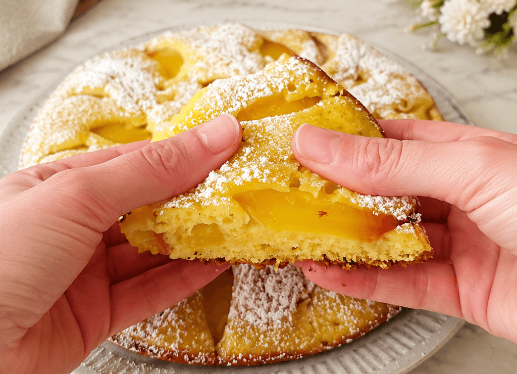 Torta di pesche in padella