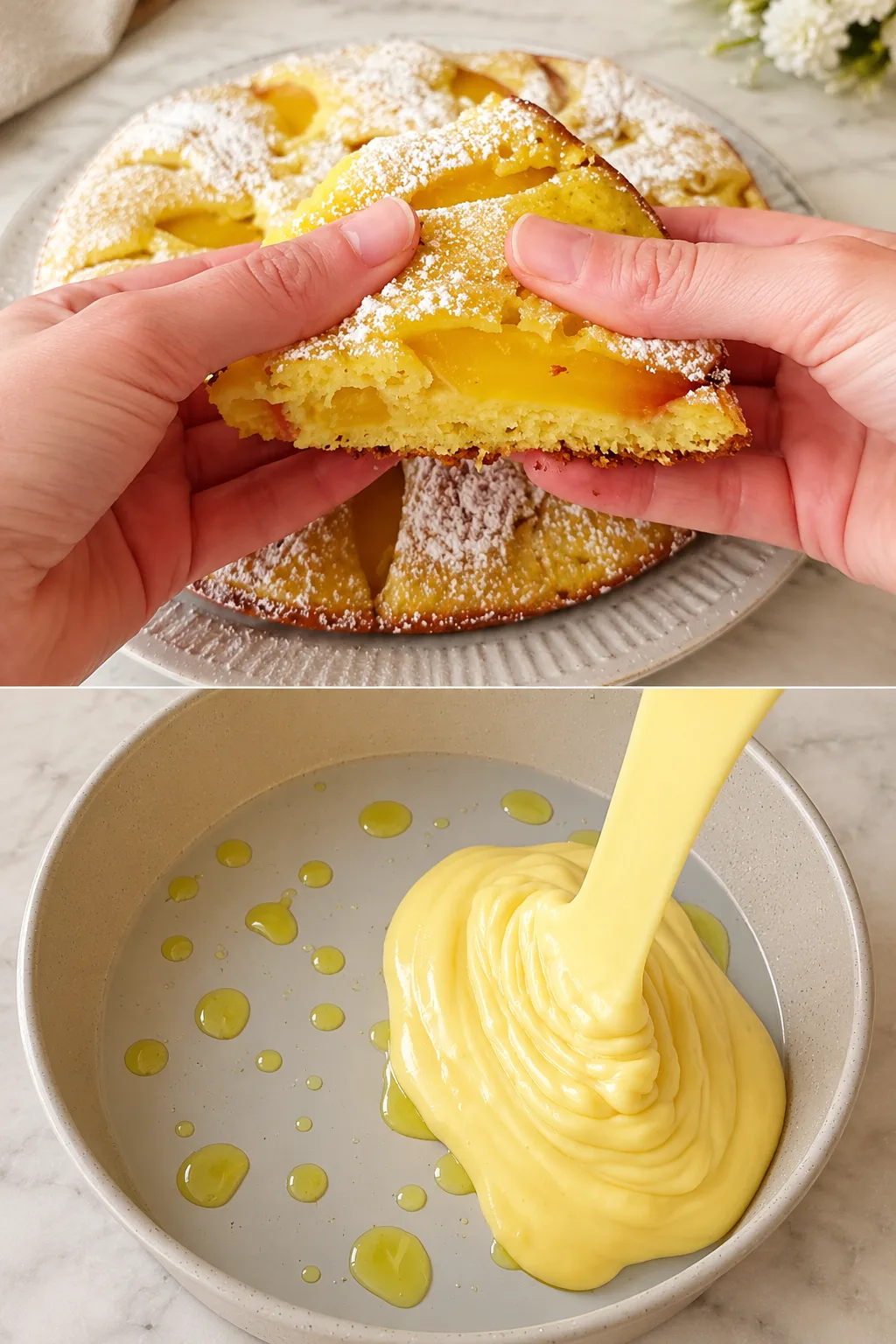 Torta di pesche in padella