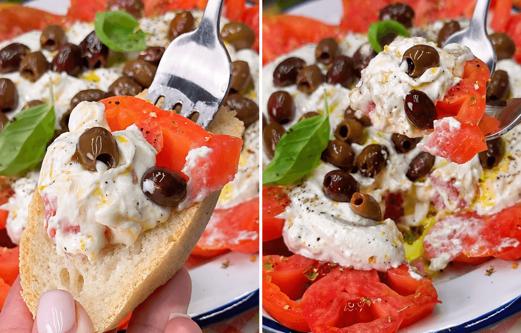 Insalata caprese con feta