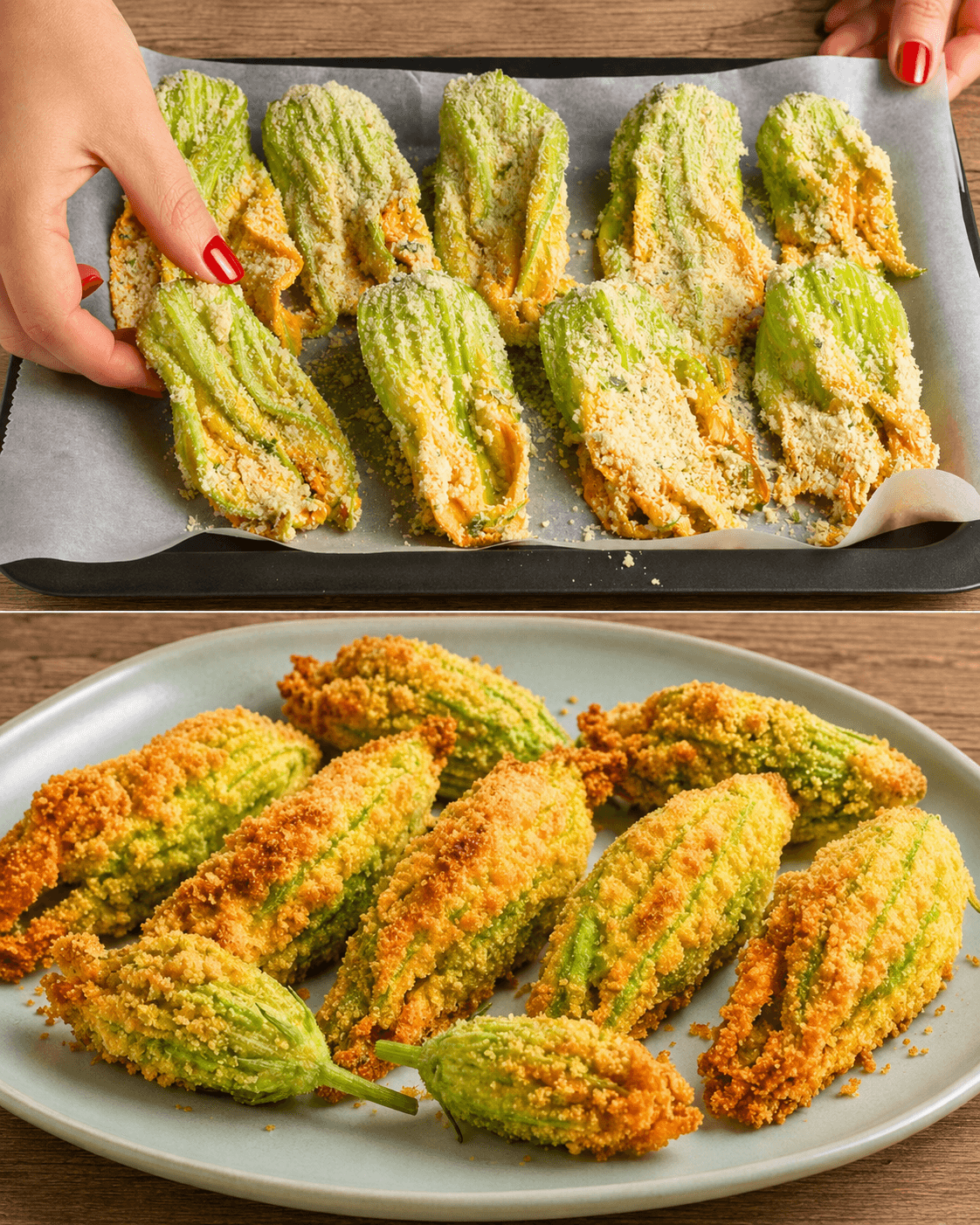 Fiori di zucca al forno