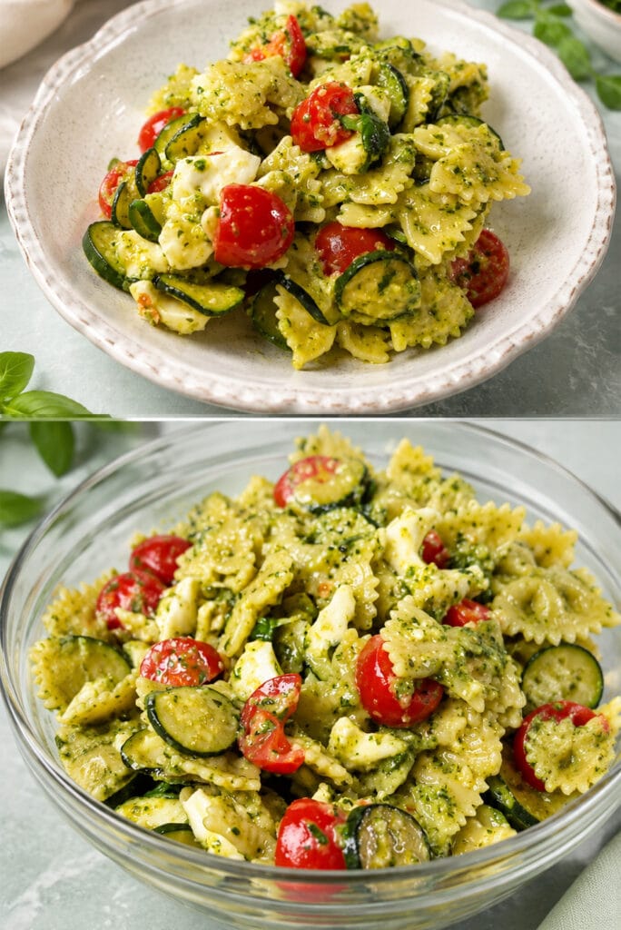 Il pesto di zucchine che salva l’estate: lo mescoli alla pasta con pomodorini e mozzarella ed è subito pronta, buonissima anche fredda il giorno dopo