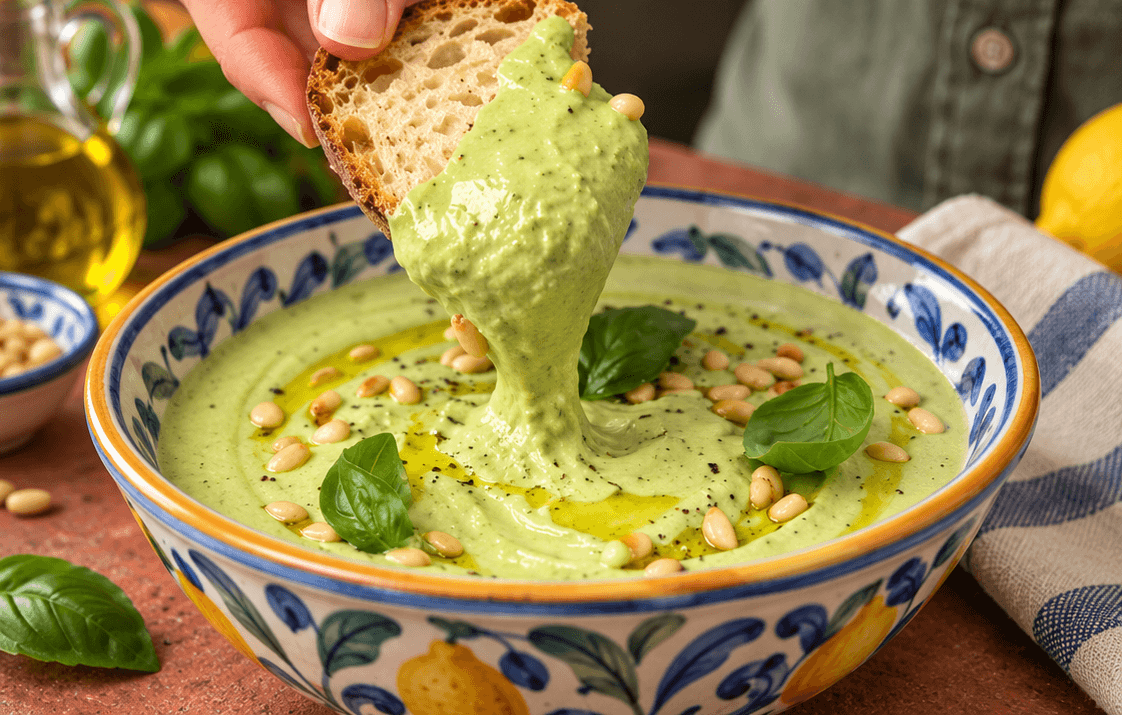 Hummus di ceci al basilico