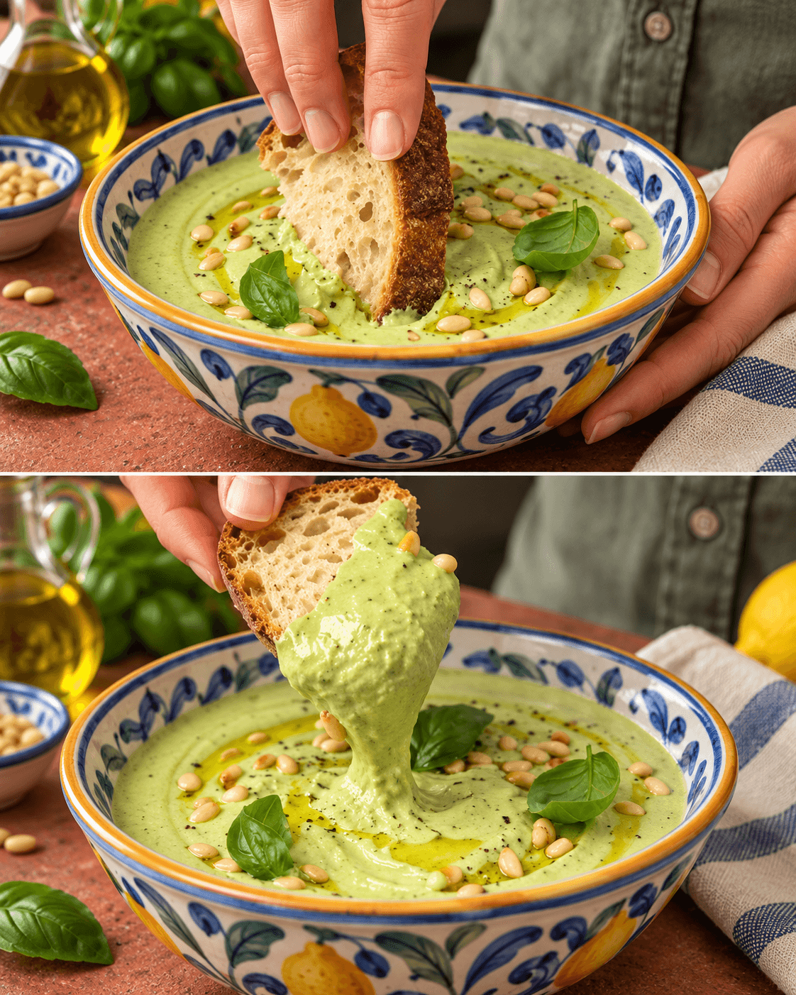 Hummus di ceci al basilico