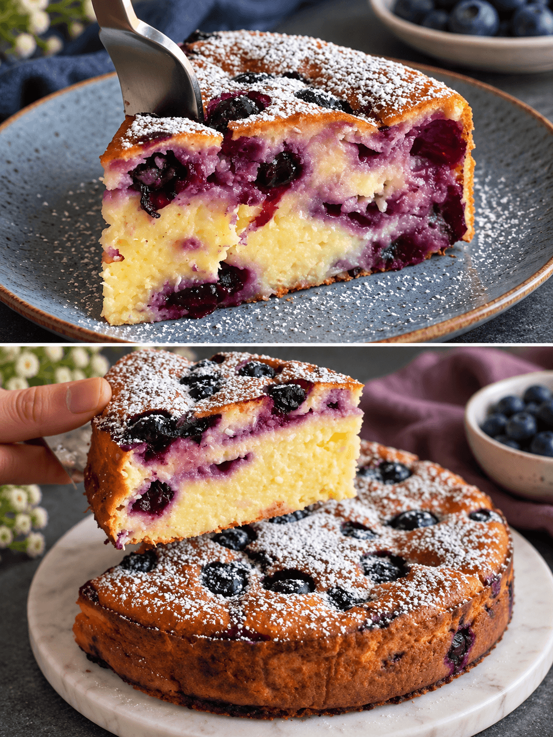 Torta yogurt e mirtilli