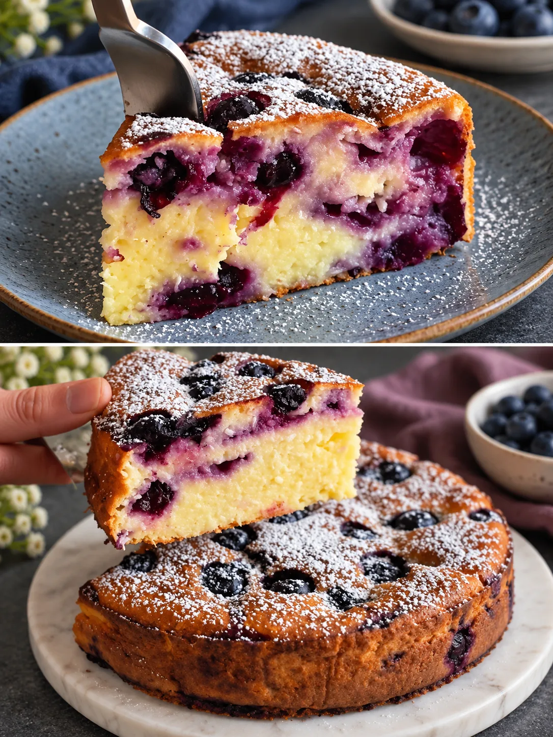 Gâteau au yaourt et aux myrtilles
