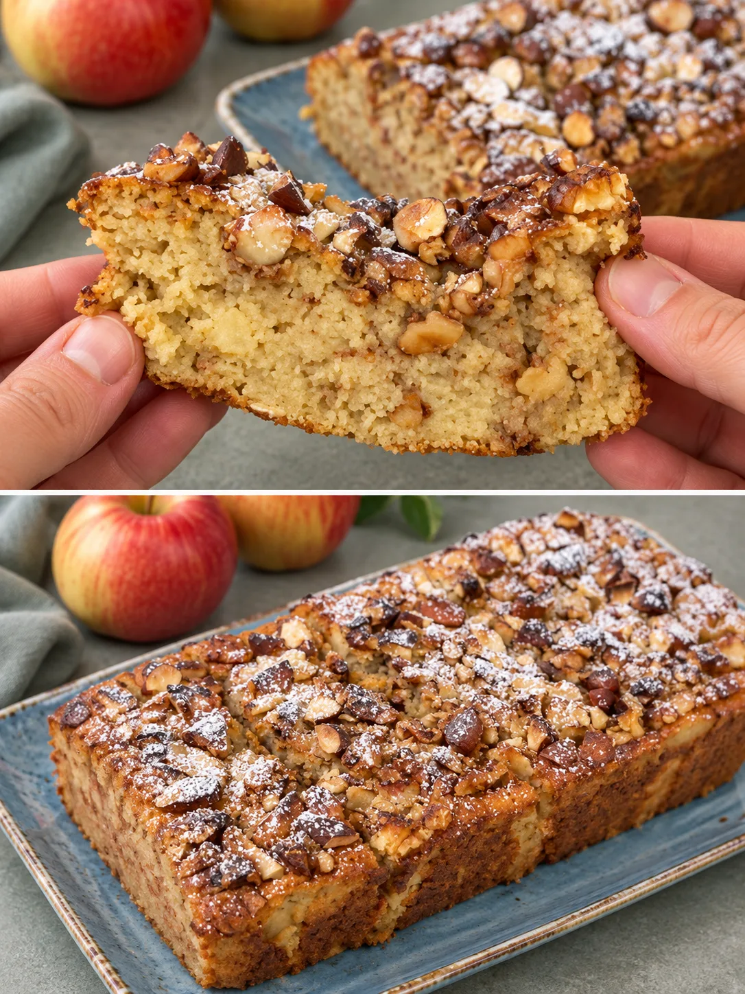 gâteau aux pommes et à l'avoine