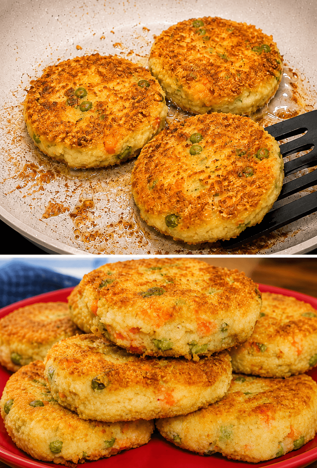 Burger di patate e piselli