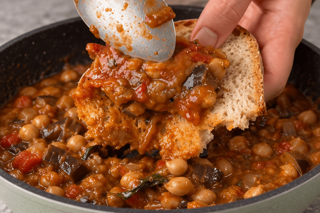 Melanzane e ceci al pomodoro