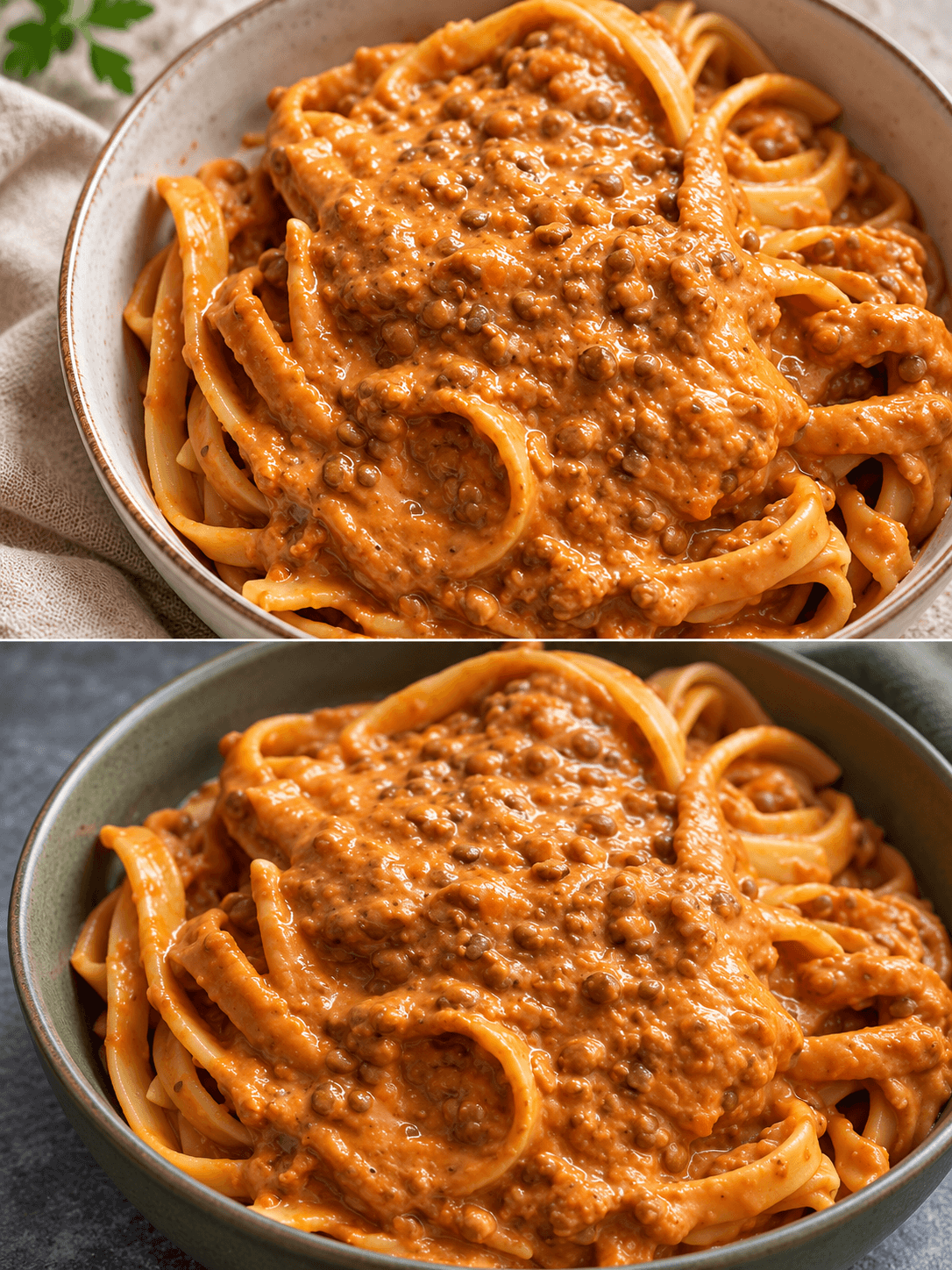 Ragù cremoso di lenticchie