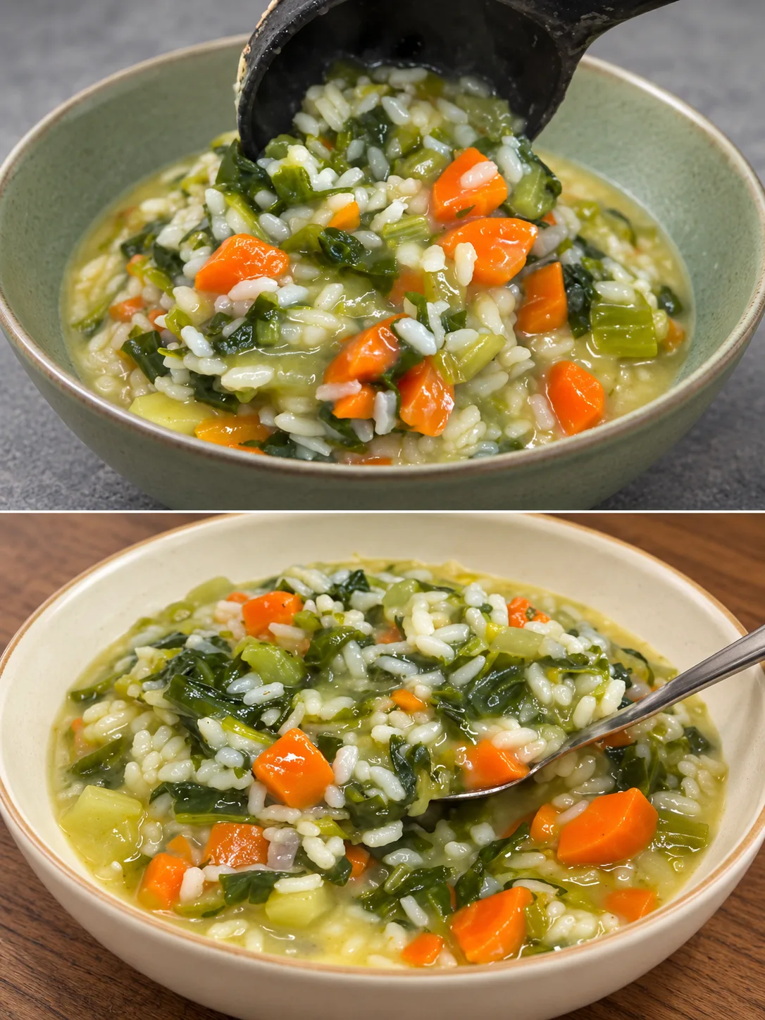 Minestrone avec du riz et beaucoup de légumes
