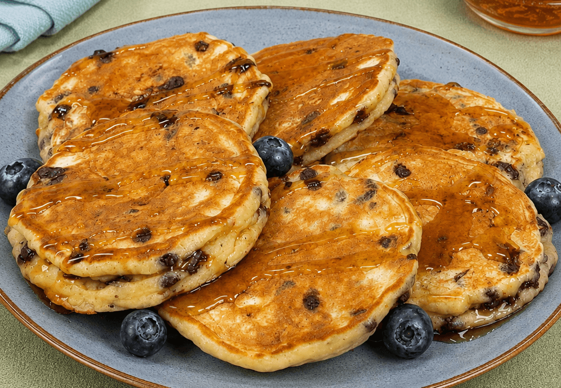 Pancakes senza zucchero con banana e yogurt