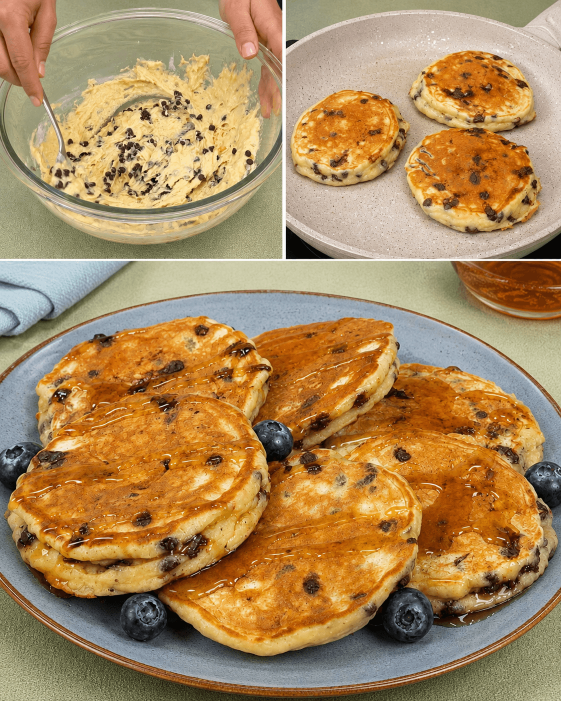 Pancakes senza zucchero con banana e yogurt