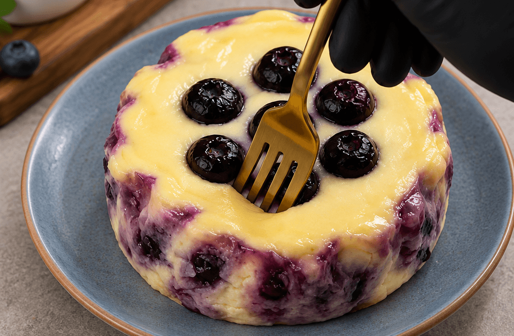 Cheesecake proteica ai mirtilli