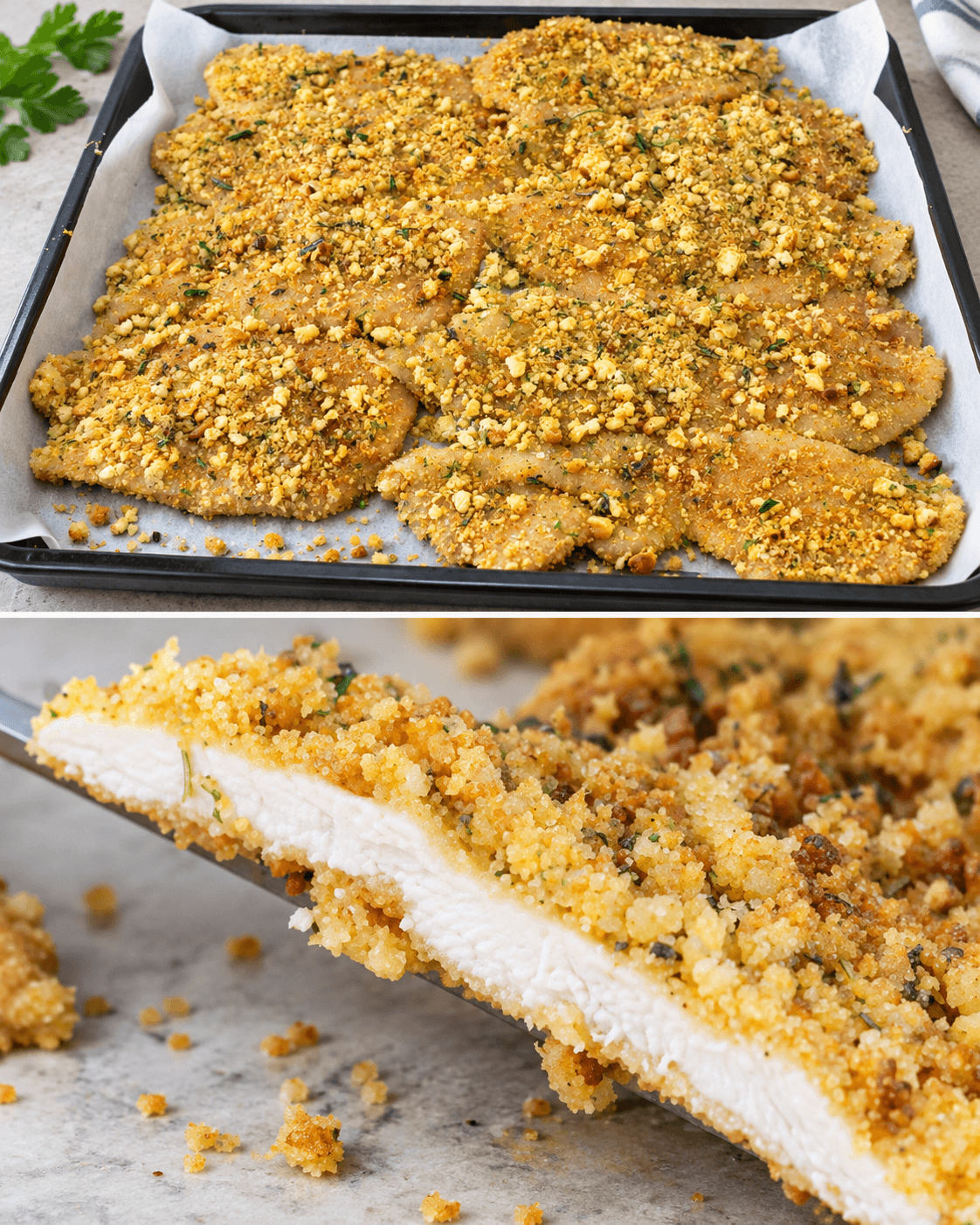 Pollo croccante al forno