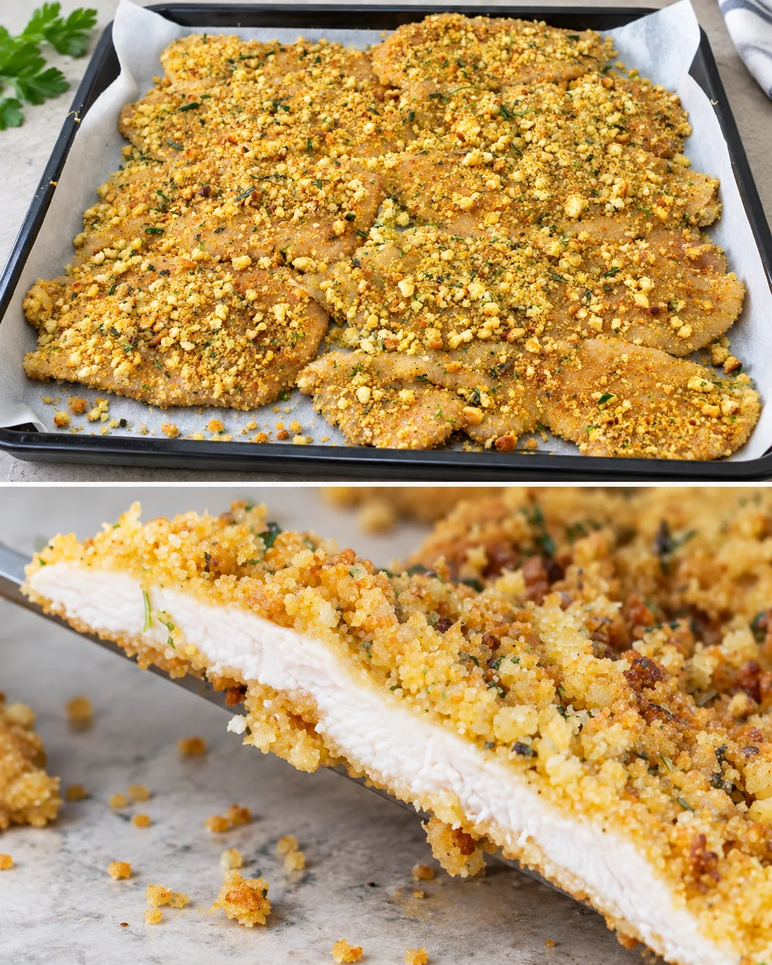 Poulet croustillant au four